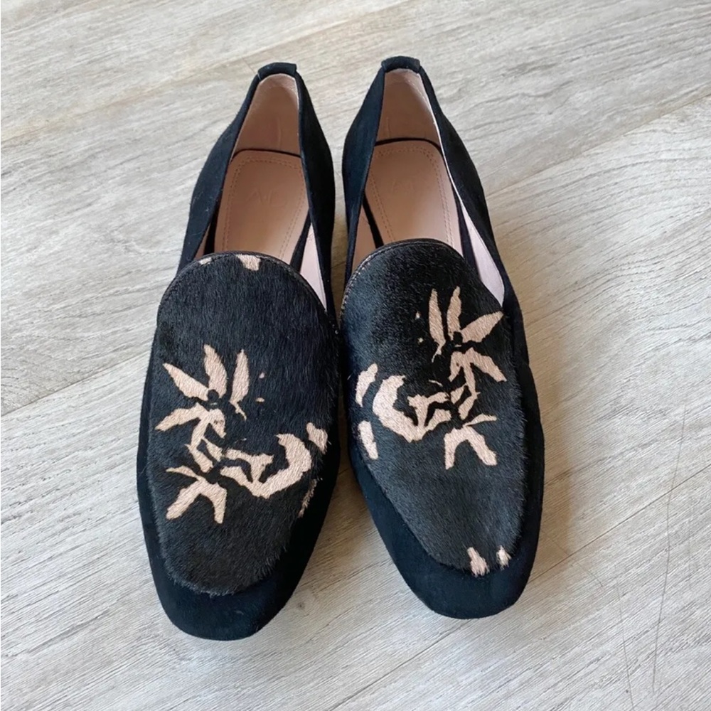 Anthropologie AD & Daughters Calf Hair Greyan Square Toe Slip On Shoe!!